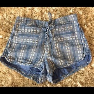 Floral blue and white shorts from urban outfitters